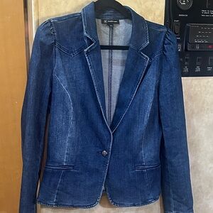 INC International Concepts Blue Denim Blazer